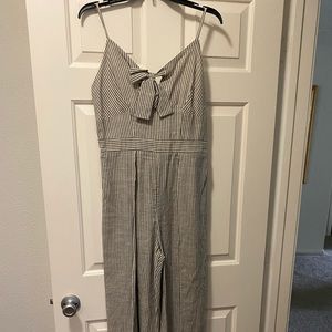 Grey and white striped bodysuit
